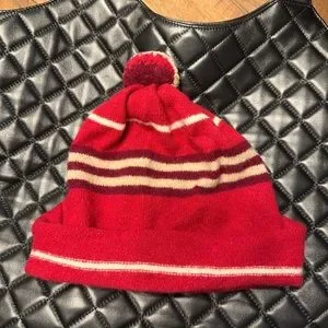 Burberry 100% Lambs Wool Pom Pom Hat Red Nova Check Check Wool Beanie in Crayon red - Children | Burberry® Official main image 3